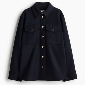 NWT Women's Oversized Shirt Jacket Navy Blue Size S